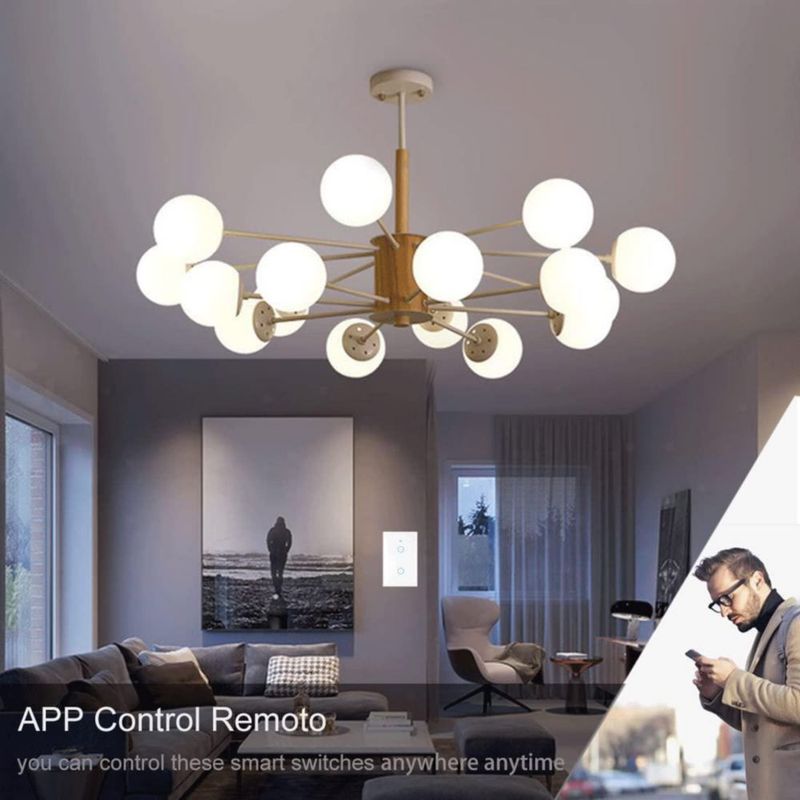 DQST Interruptor Apagador Inteligente WiFi, SE REQUIERE CABLE NEUTRO, Smart Switch con Tecla Táctil Sensibilidad, Control Remoto