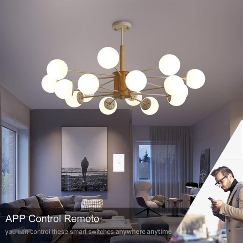 DQST Interruptor Apagador Inteligente WiFi, Interruptor de Luz de Pared, SE REQUIERE CABLE NEUTRO, Smart Switch con Tecla Táctil