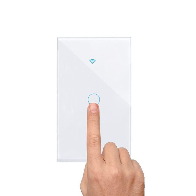 INGEQUIS Interruptor Inteligente Sin Neutro con Capacitor, Apagador Wifi de 2.4Ghz con Panel Táctil, Control Remoto de App, Comp