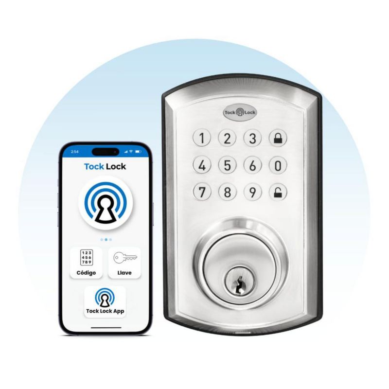 Tock Lock - Cerradura Electrónica Inteligente para puerta principal exterior | Chapa Digital Eléctrica | Celular, Código, Llaves