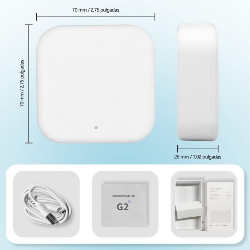 G2 Smart Lock Wifi Gateway, DC 5V Control Remoto Smart Gateway con Aplicación TT Lock, Control de Voz Funciona con Y para Home,