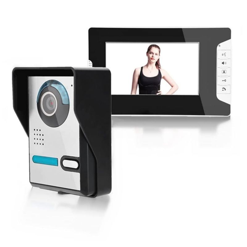 Timbres de Video para Puertas, Videoportero con Cable de LCD de 7 Pulgadas con visión Nocturna, sin radiación, Baja Potencia, Im