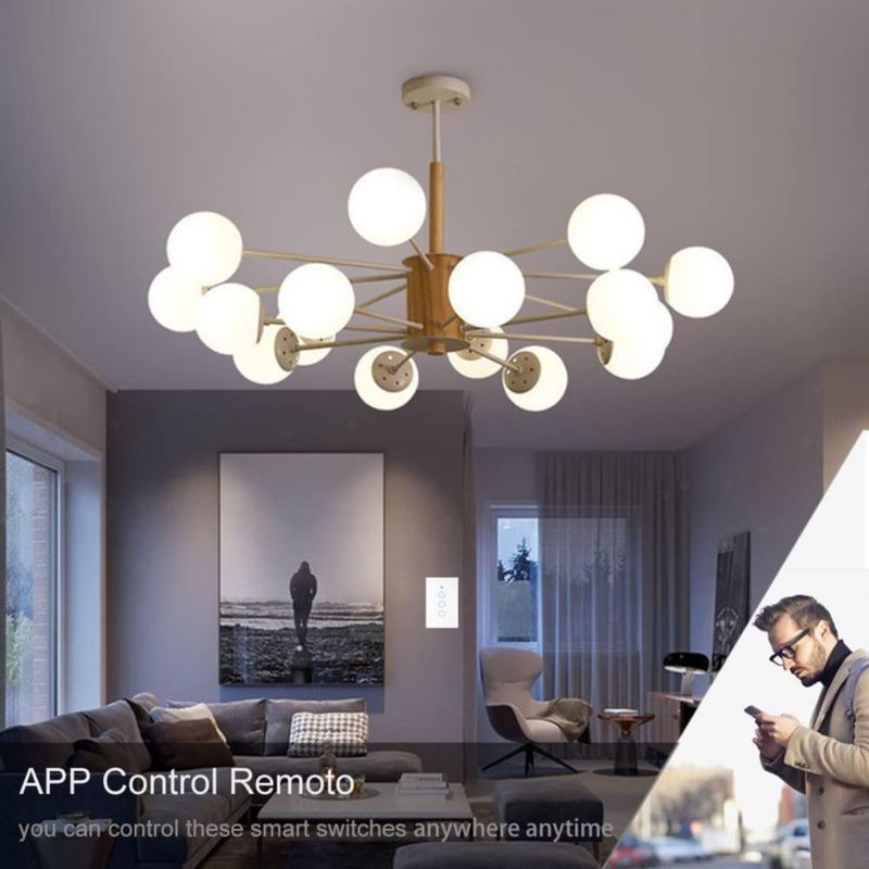 DQST Interruptor Apagador Inteligente WiFi, SE REQUIERE CABLE NEUTRO, Smart Switch con Tecla Táctil Sensibilidad, Control Remoto
