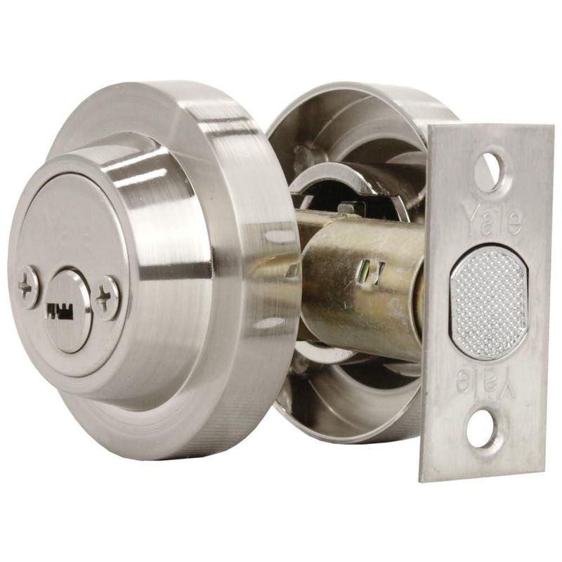 Yale MX89181 Cerrojo Argos Redondo LLave-LLave, Niquel Satin