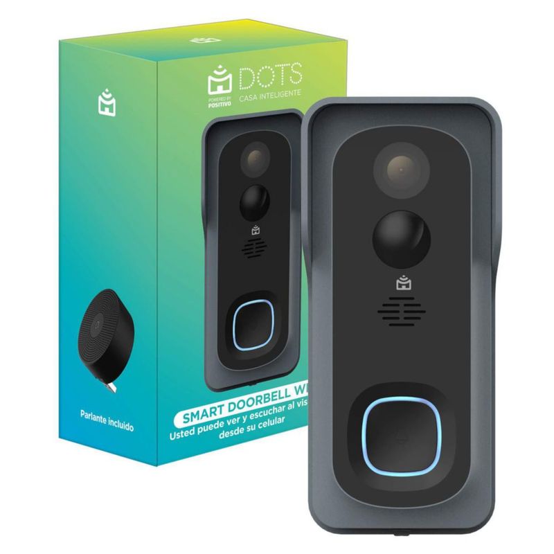 Timbre Inalambrico Wifi seguridad con Camara para hogar controla y accede desde la App DOTS Casa Inteligente