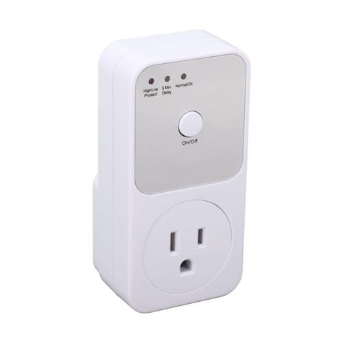 Protector de Voltaje para Refrigerador Toma de Protección para Lavadora Eléctrica con Retardo de Tiempo Enchufe de EE. UU. AC 12