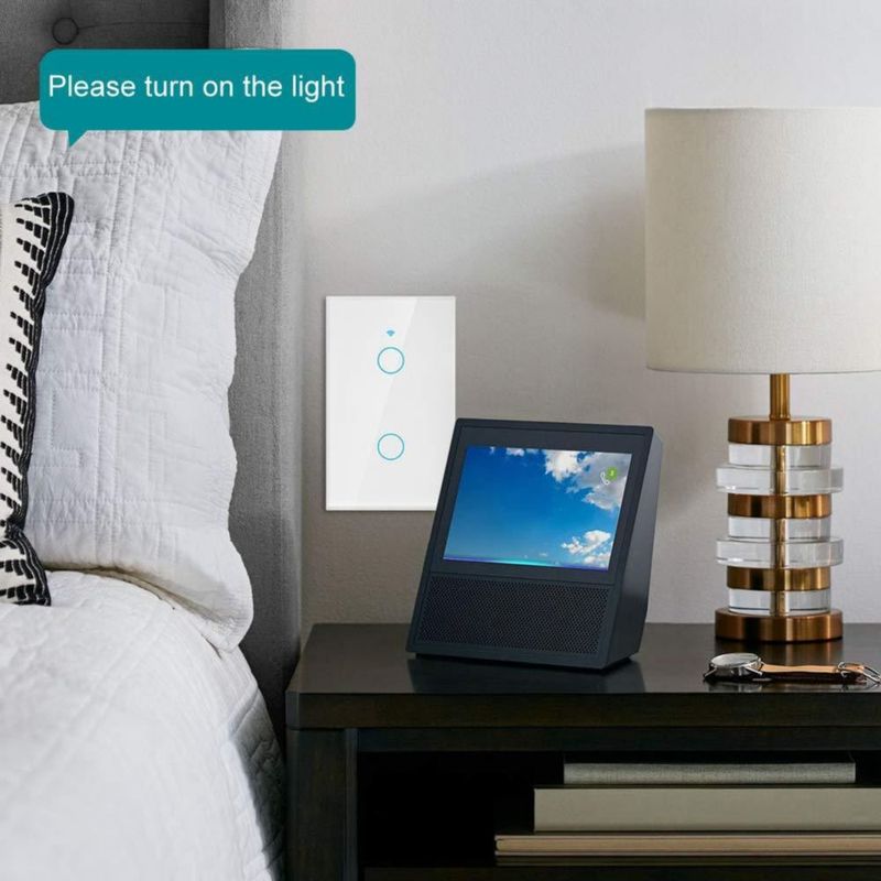 Interruptor WiFi Inteligente de Luz de Pared, Smart Switch de Control Remoto, Wifi Interruptor de Pantalla Táctil, Interruptor d