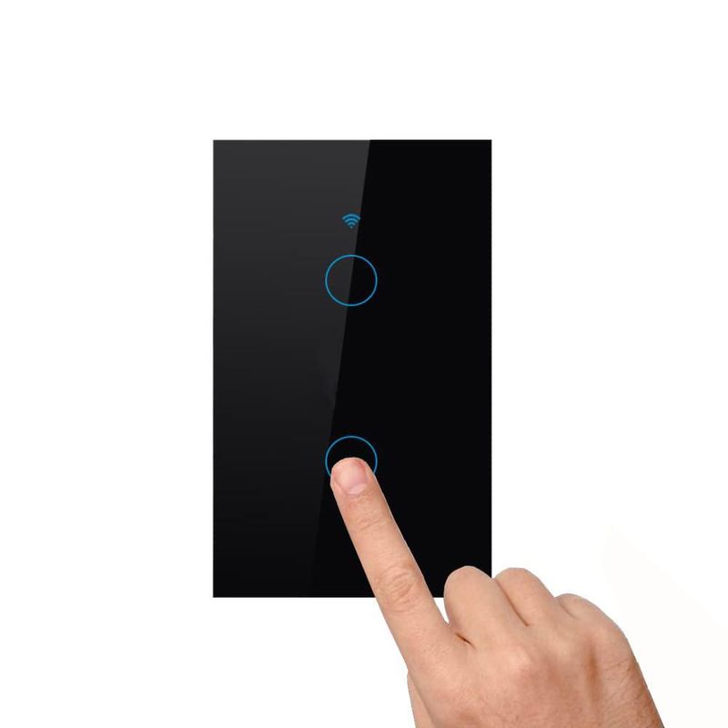 INGEQUIS Interruptor Inteligente Sin Neutro con Capacitor, Apagador Wifi de 2.4Ghz con Panel Táctil, Control Remoto de App, Comp