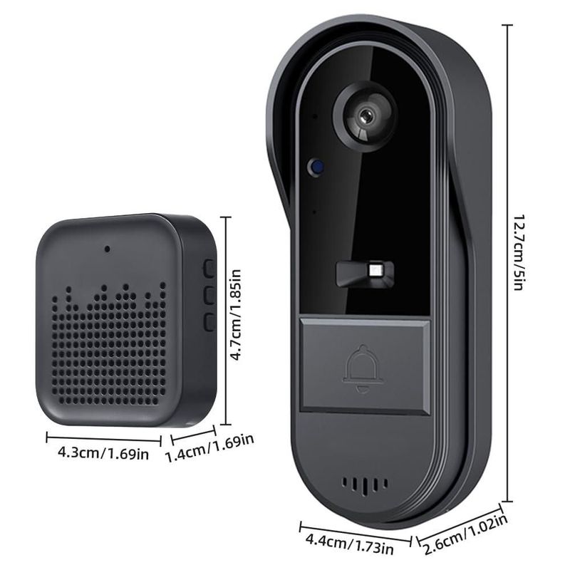 Camnoon Cámara de Timbre de Video inalámbrico con Timbre inalámbrico Audio bidireccional Control de aplicación Tuya Visión Noctu