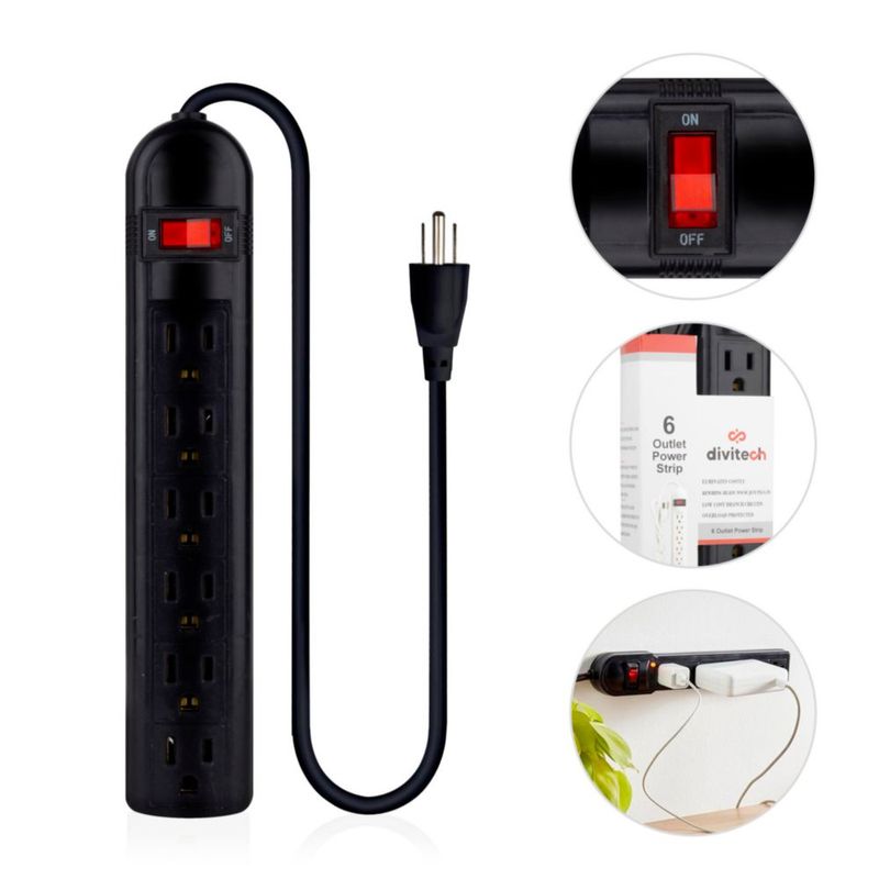 Multicontacto Económico 6 Conexiones, Ideal para Ampliar Tus Opciones de conexión eléctrica sin sacrificar Calidad, Seguridad, n