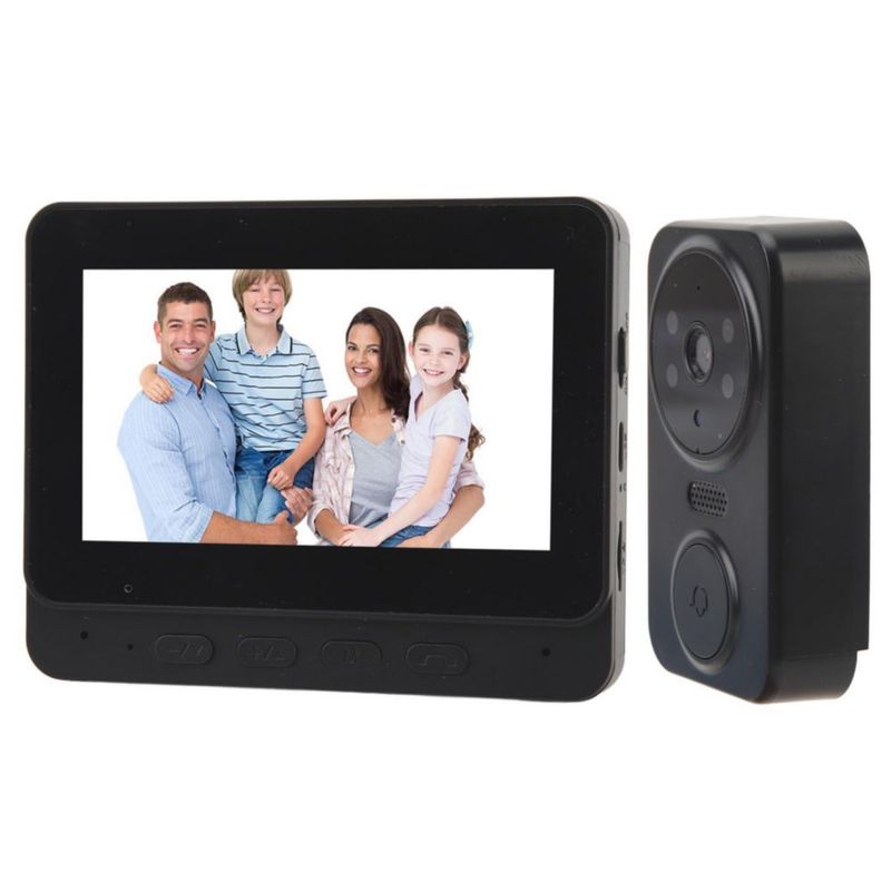 Timbre con Video Inalámbrico, de Videoportero WiFi 1080P con Monitor, Visión Nocturna por Infrarrojos, Conversación Bidirecciona