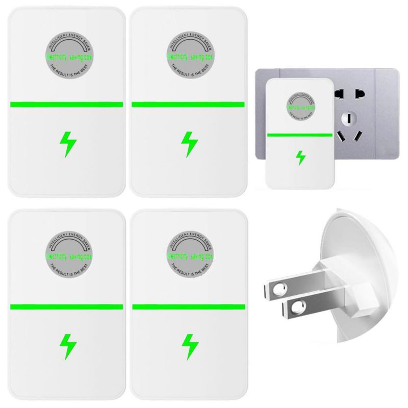 UTJCNVC Ahorrador de Energia Electrica de 4 Paquetes, Ahorro de Energía Doméstico,Estabilizador de Voltaje,Adecuado para el hoga