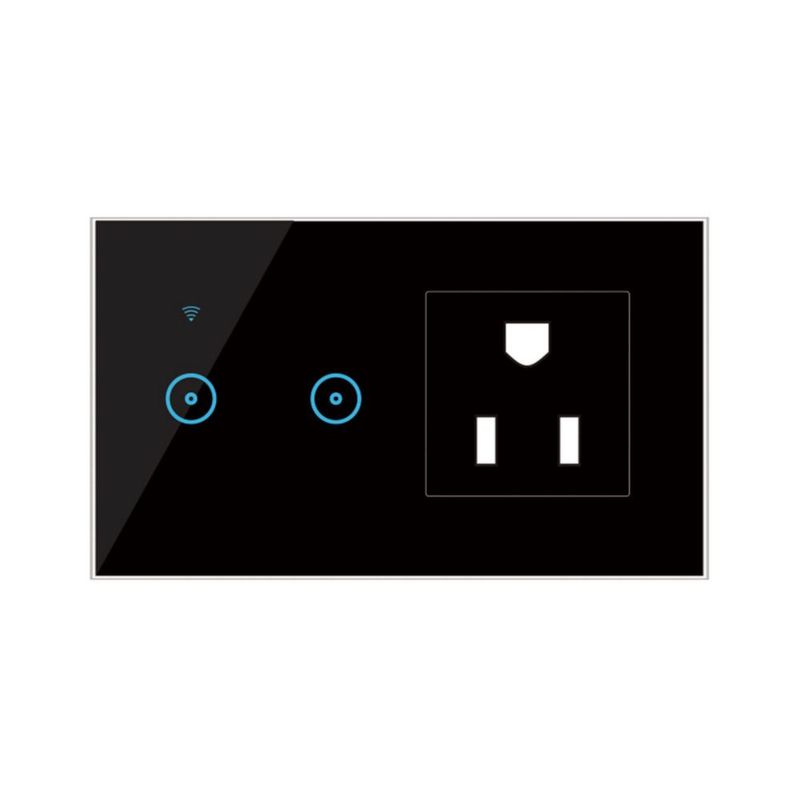 Mingzhe Toma de pared inteligente Wi-Fi de 95-250 V con interruptor de luz táctil de 1 unidad Control remoto de aplicación Smart
