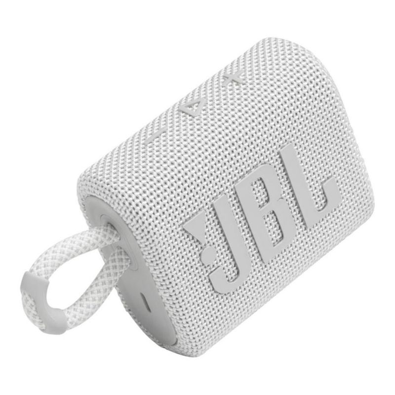 Bocina JBL Go 3 portátil - Mini altavoz Bluetooth portátil waterproof - Blanco