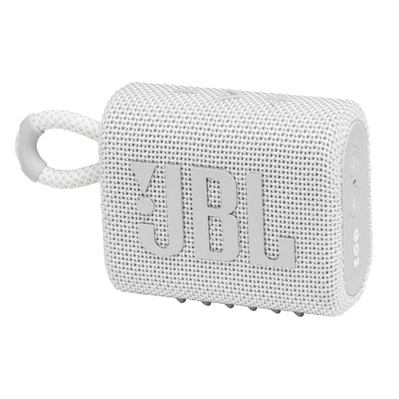 Bocina JBL Go 3 portátil - Mini altavoz Bluetooth portátil waterproof - Blanco