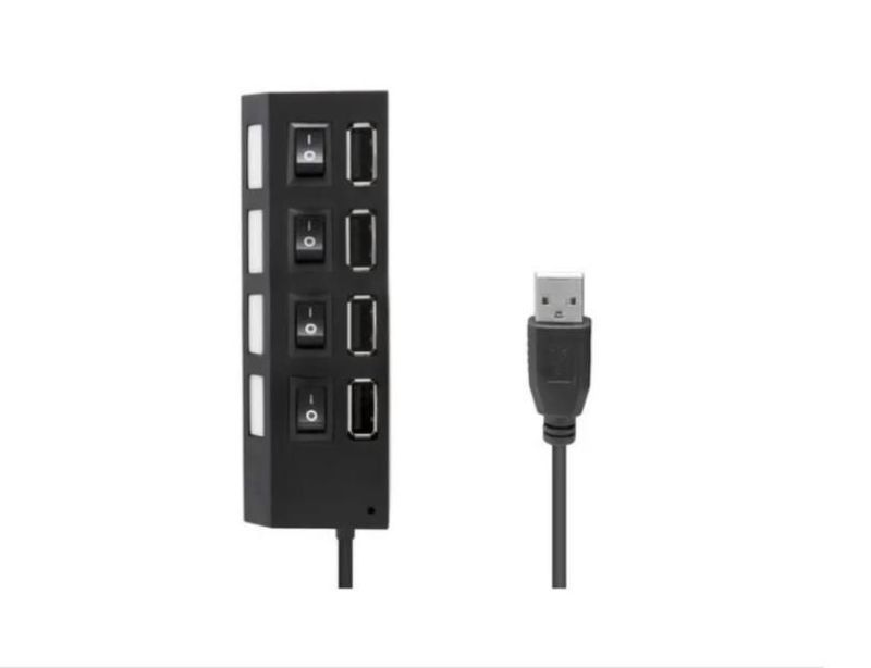 Hub Usb 2.0 4 Puertos C Switch Led Laptop Pc Alta Velocidad