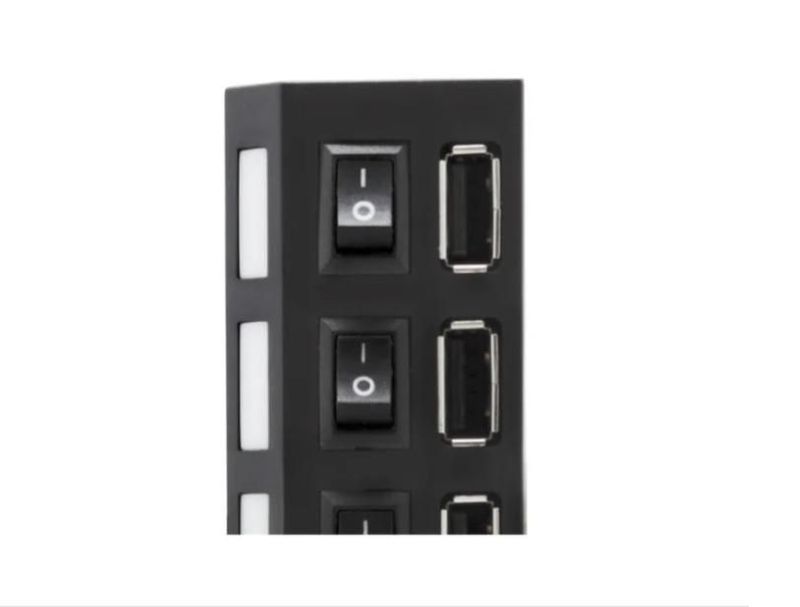 Hub Usb 2.0 4 Puertos C Switch Led Laptop Pc Alta Velocidad