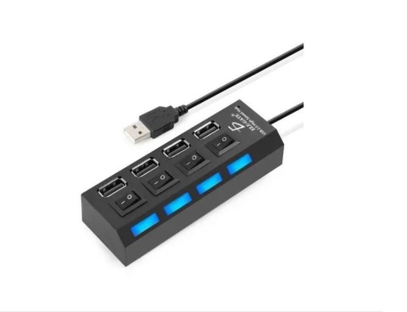 Hub Usb 2.0 4 Puertos C Switch Led Laptop Pc Alta Velocidad