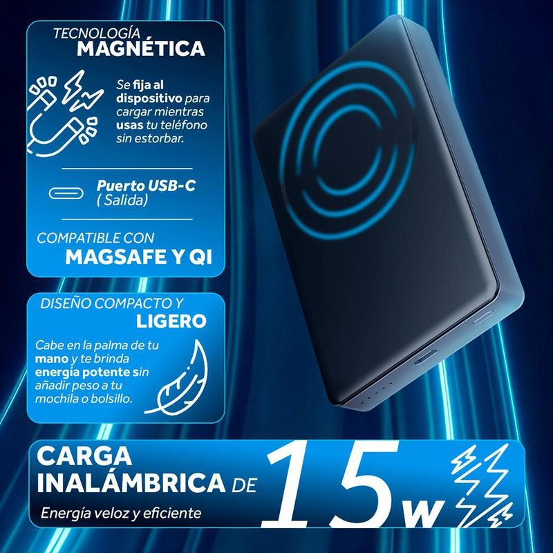 Power Bank Inalámbrica Magnética PB10M Select Power Pila Externa 10000mAh 15W USB-C Slim Magsafe