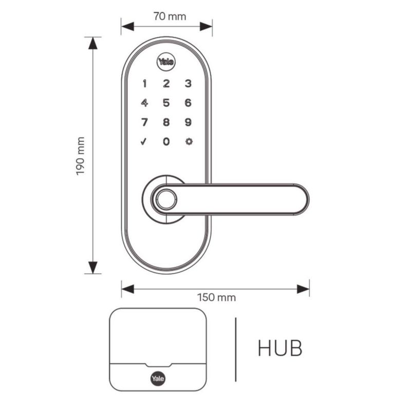 Yale Assa Abloy Cerradura Eléctrica Ymc420 Negro Con Hub Para Exteriores