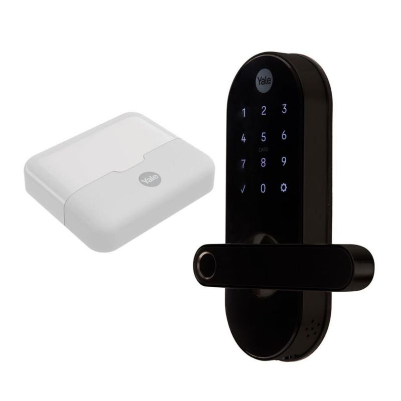 Yale Assa Abloy Cerradura Eléctrica Ymc420 Negro Con Hub Para Exteriores