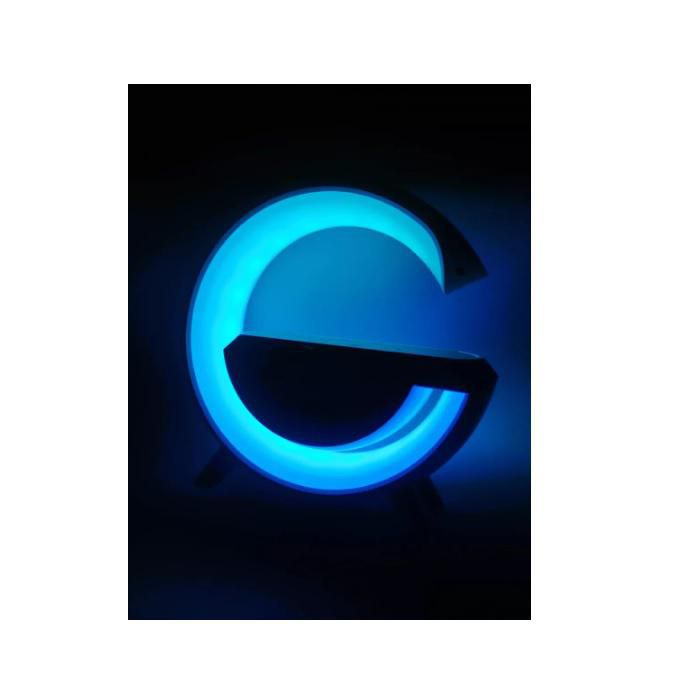 Bocina Blutooth Con Luz Led Multicolor Y Cargador Inalambrico 15w