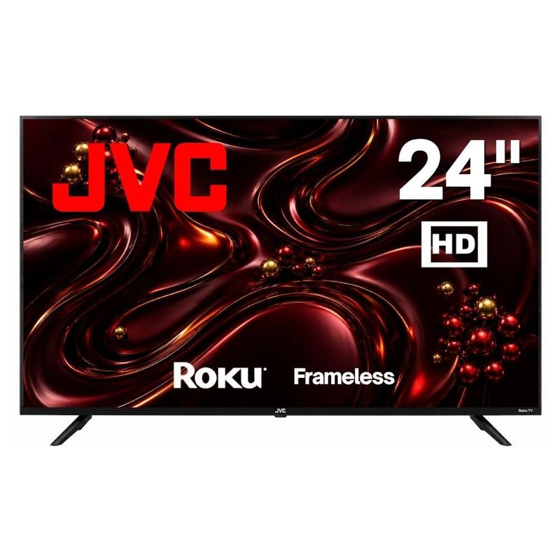 JVC Pantalla Televisión Smart TV 24 Pulgadas LED HD Roku Dolby Audio 3 HDMI 1 USB 1 AV SI24R