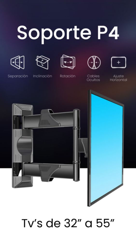 Soporte de Pared para Pantalla de 32"–55” P4 North Bayou | Ajustable E Inclinación