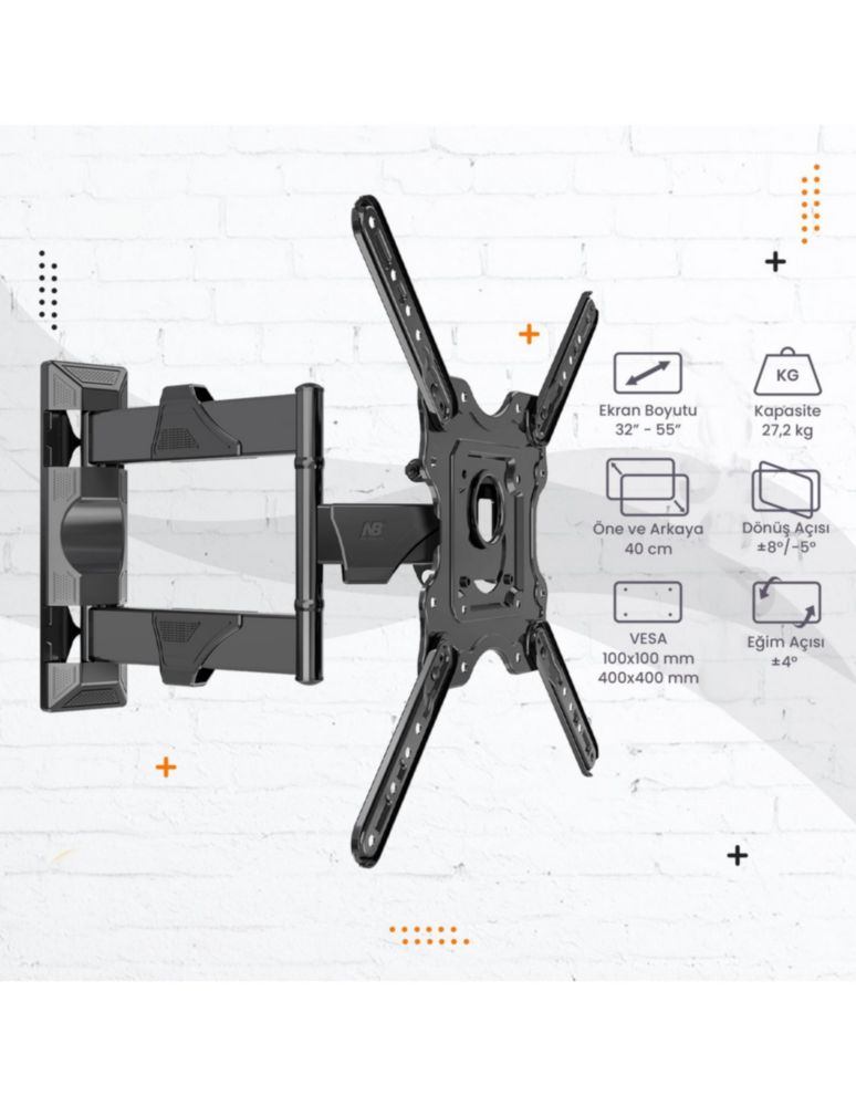 Soporte de Pared para Pantalla de 32"–55” P4 North Bayou | Ajustable E Inclinación