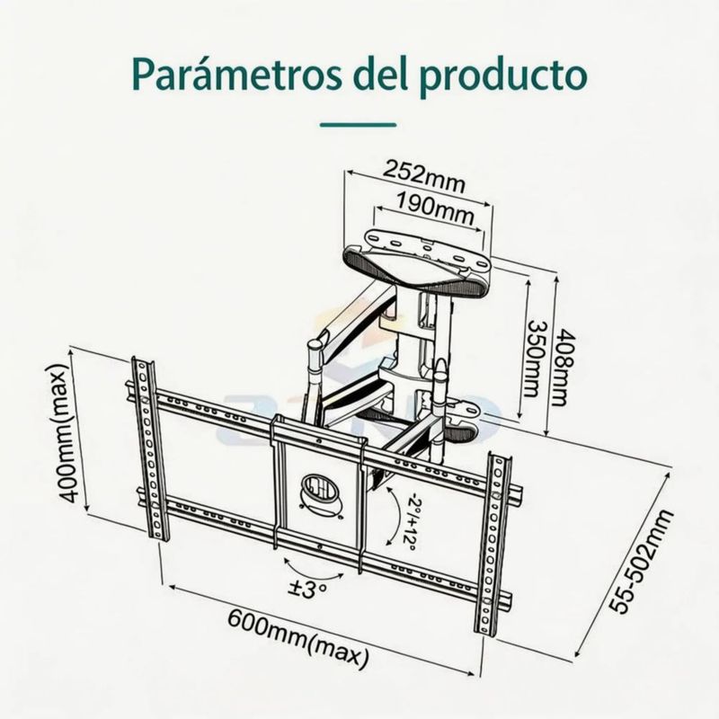 Soporte de Pared para Pantalla 40”–80” | Giro e Inclinación