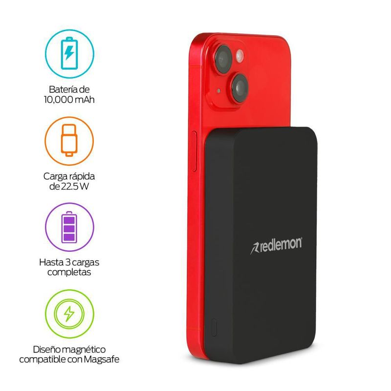 Power Bank Inalámbrico Magnético de 10,000 mAh Carga Rápida