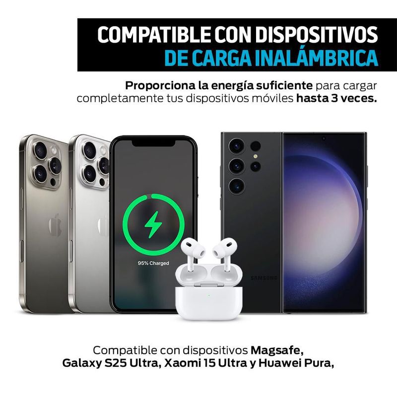 Power Bank Inalámbrico Magnético de 10,000 mAh Carga Rápida