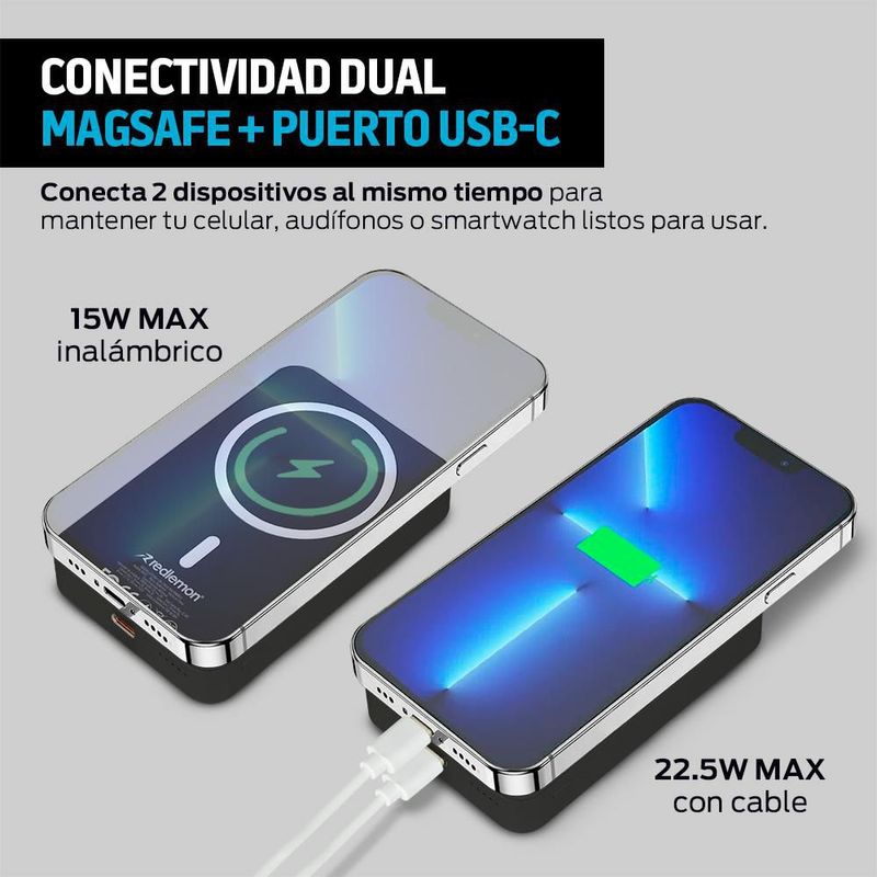 Power Bank Inalámbrico Magnético de 10,000 mAh Carga Rápida