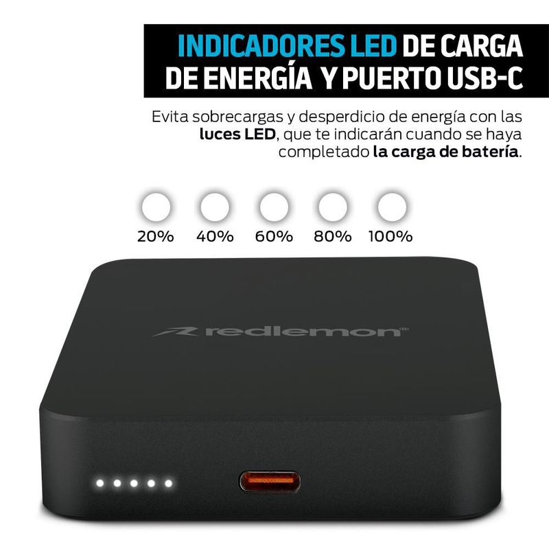 Power Bank Inalámbrico Magnético de 10,000 mAh Carga Rápida
