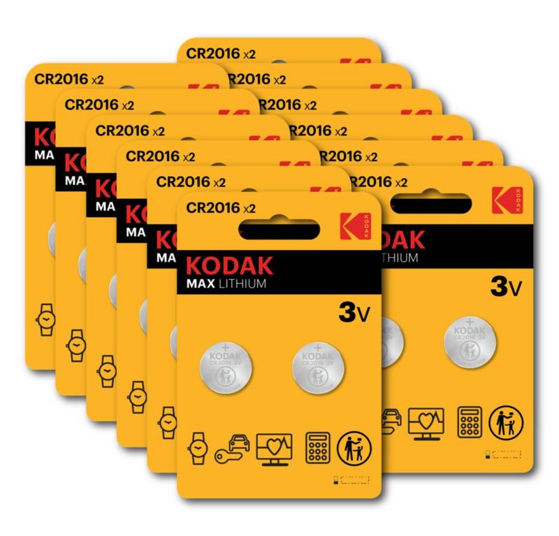 Pila Kodak Max Litio CR 2016 blister 24 pzas (2x12)