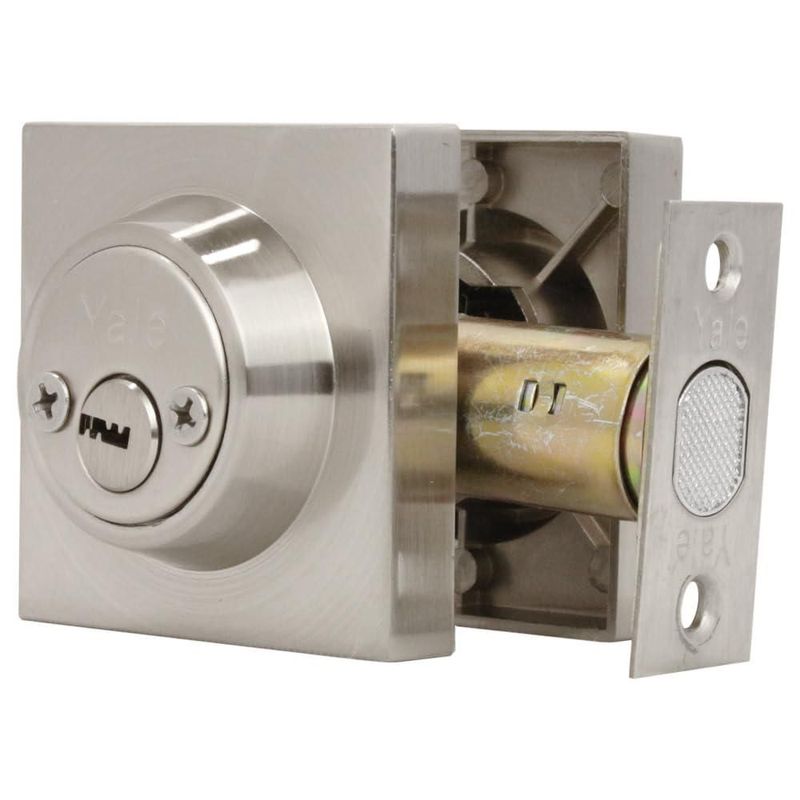 Yale MX89174 Cerrojo Argos Cuadraddo Llave, Niquel Satin