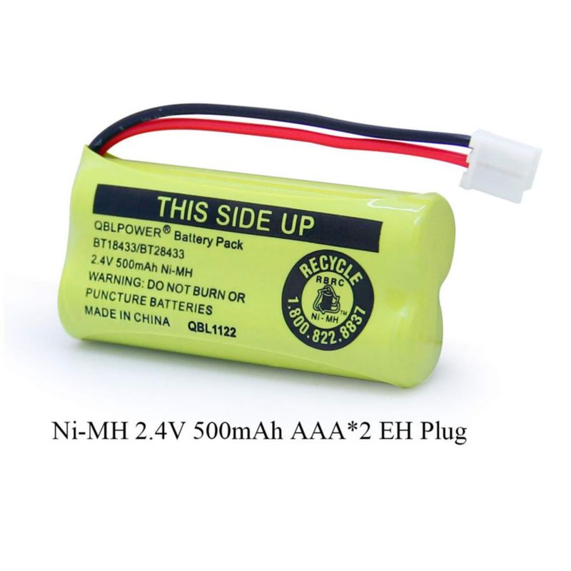 Paquete de 4 Baterías Recargables QBLPOWER BT18433 2.4V 500mAh