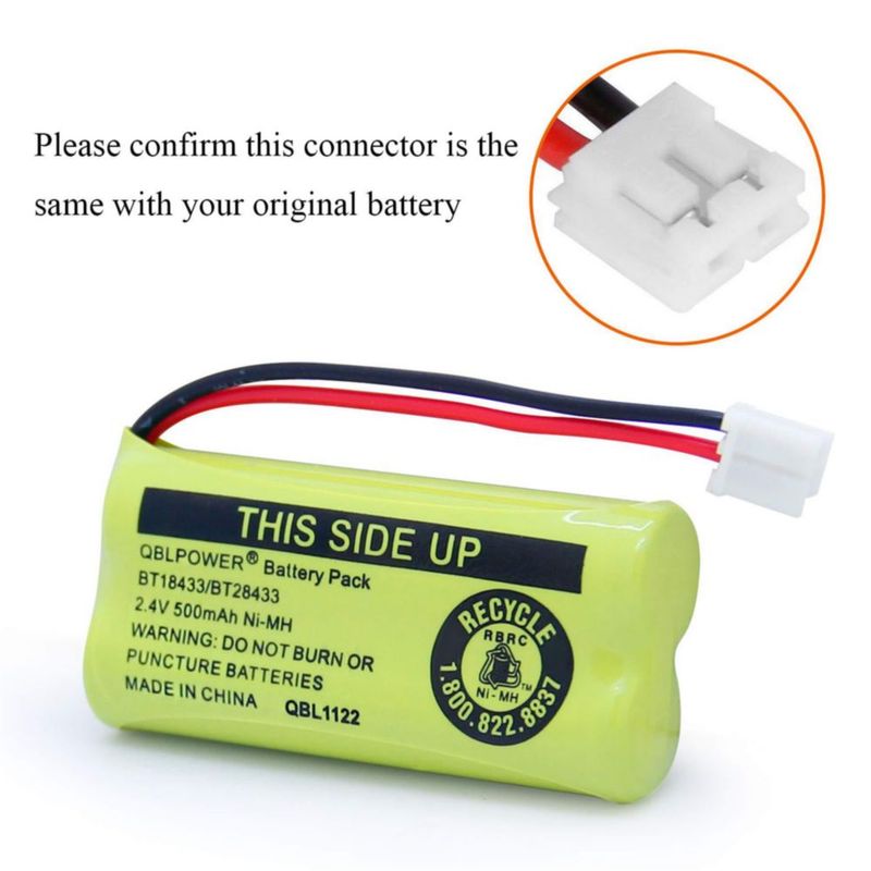 Paquete de 4 Baterías Recargables QBLPOWER BT18433 2.4V 500mAh