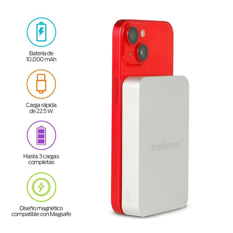 Power Bank Inalámbrico Magnético de 10,000 mAh Carga Rápida