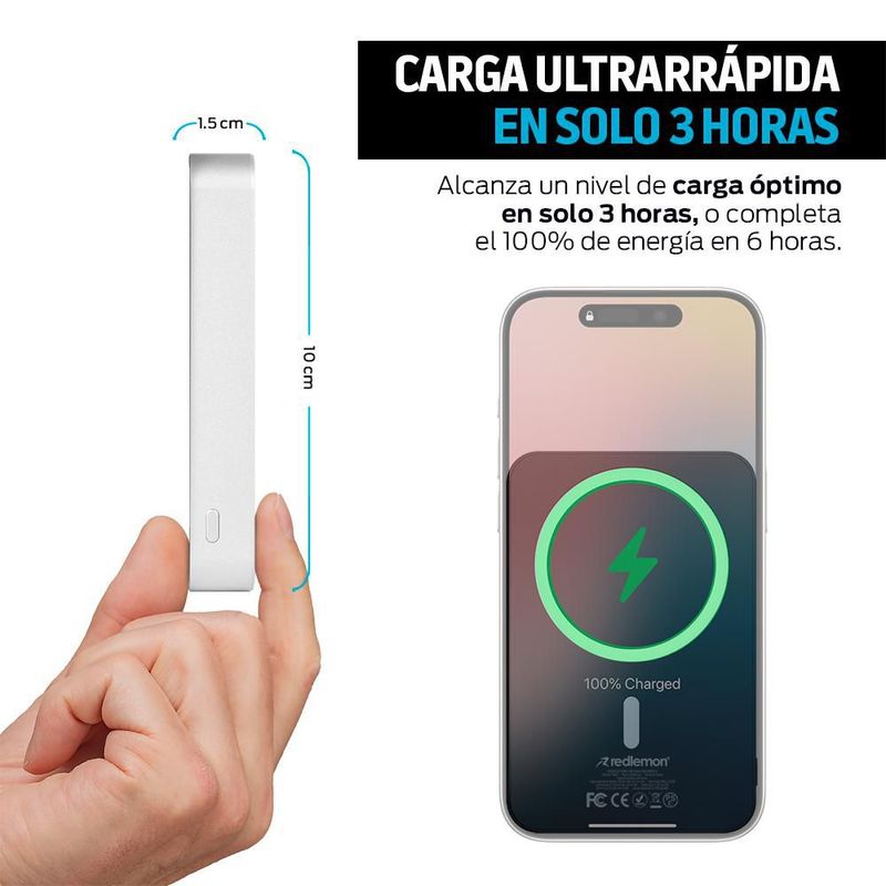 Power Bank Inalámbrico Magnético de 10,000 mAh Carga Rápida