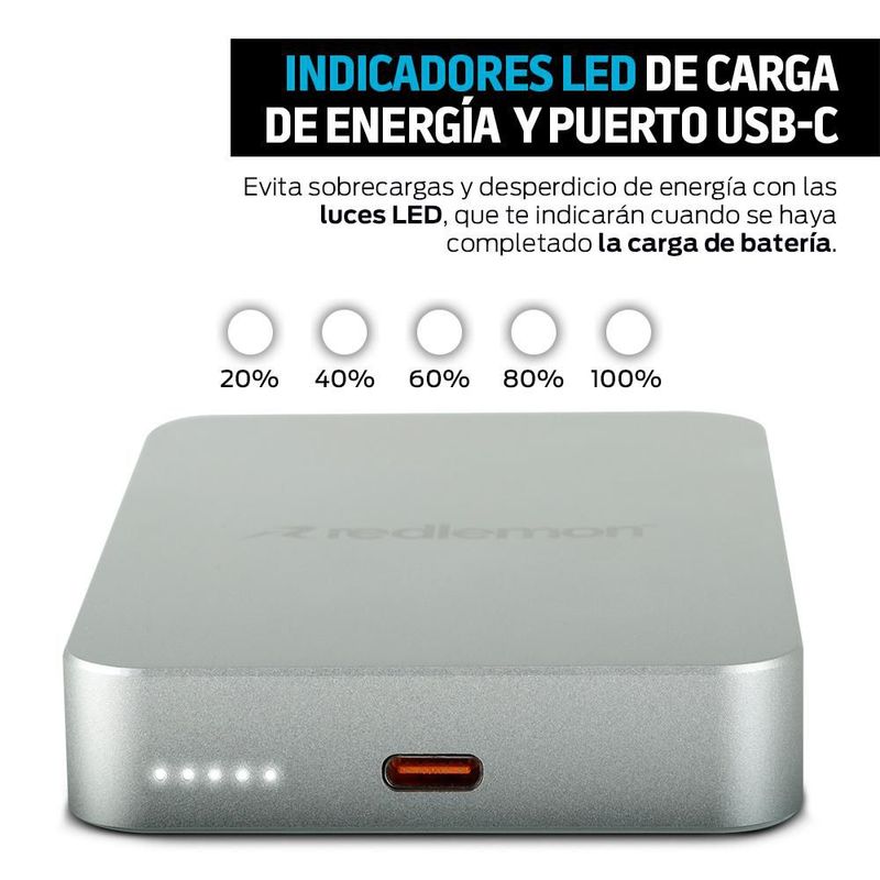 Power Bank Inalámbrico Magnético de 10,000 mAh Carga Rápida