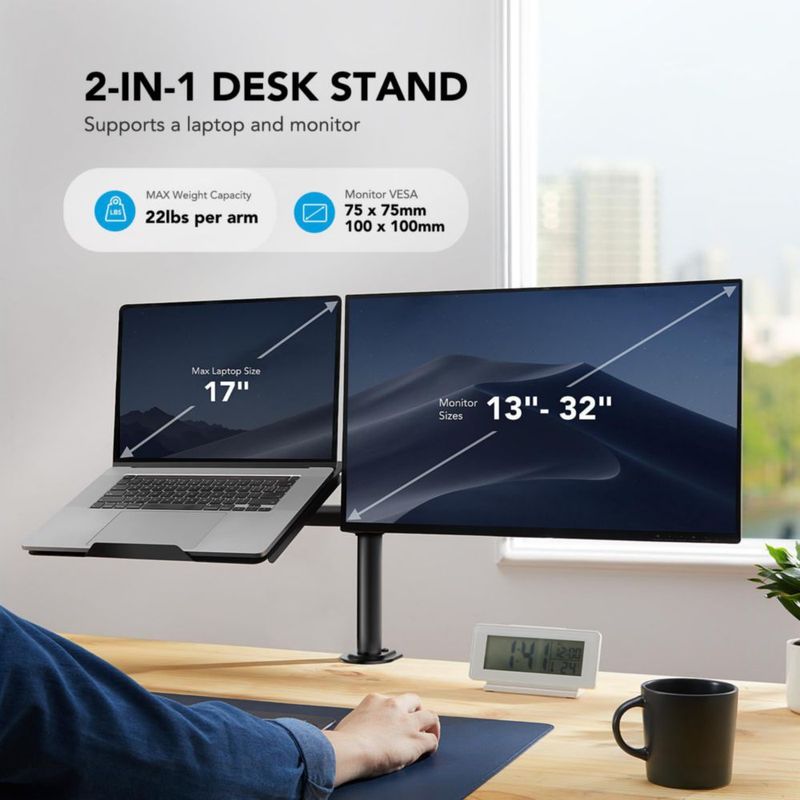 Soporte para monitor portátil HUANUO con capacidad para pantallas de 13 a 32 pulgadas 22 libras