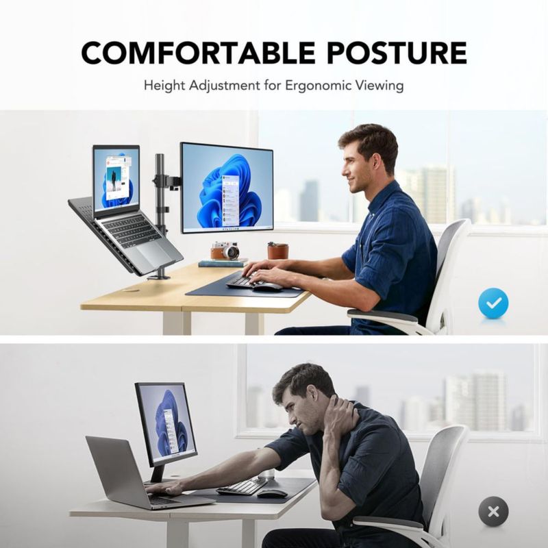 Soporte para monitor portátil HUANUO con capacidad para pantallas de 13 a 32 pulgadas 22 libras