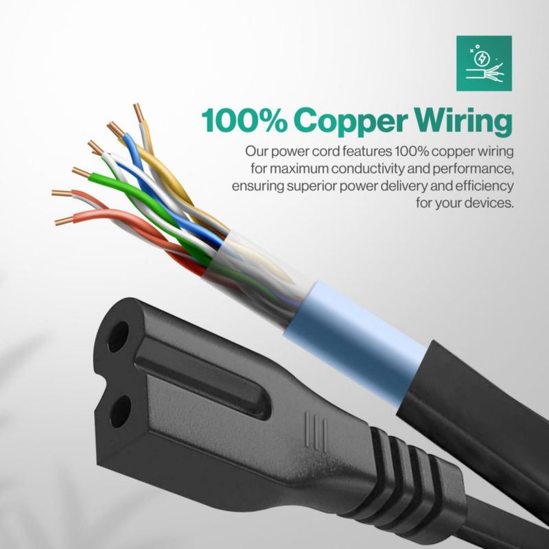 Cable de alimentación LORDTRONICS C7P 0.9 m 2 clavijas polarizadas