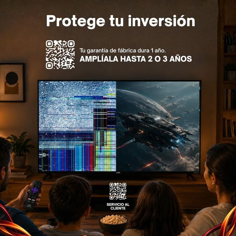 JVC Pantalla Televisión Smart TV 70 Pulgadas LED 4K UHD Roku Frameless Dolby Audio 3 HDMI 2 USB 1 AV SI70URF