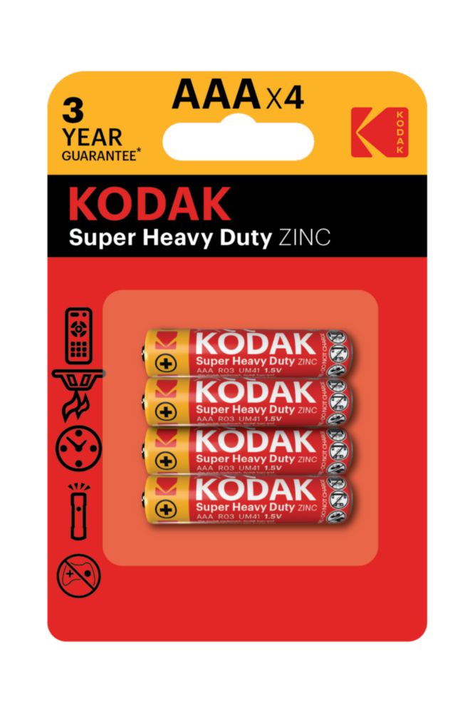 Pila Kodak Zinc Carbón Super Heavy Duty AAA blister 48 pzas (4x12)