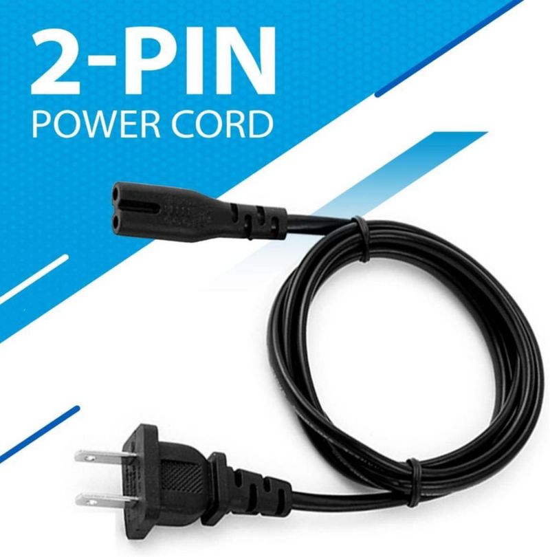 Cable de alimentación LORDTRONICS 2 clavijas 3 pies C7 figura 8 para TV PS5