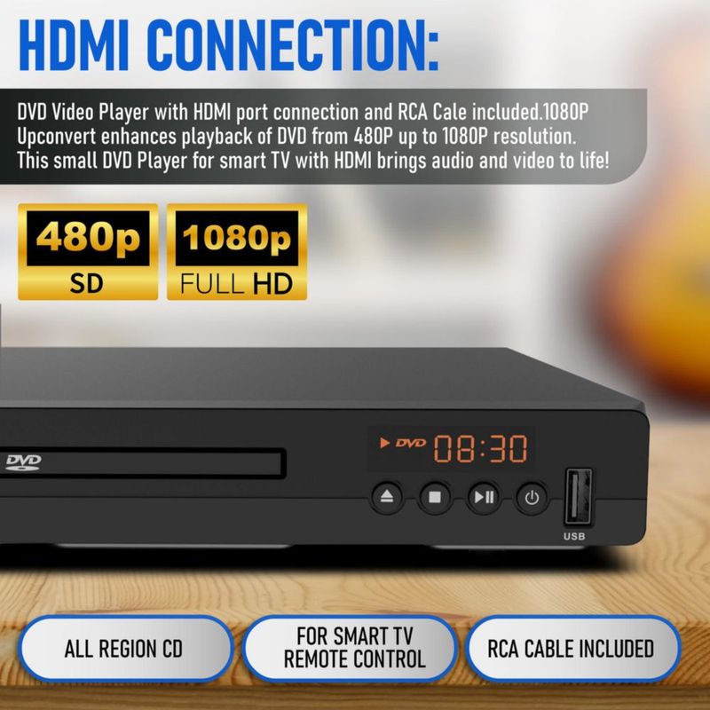 Reproductor DVD Philips 1080P con puerto HDMI