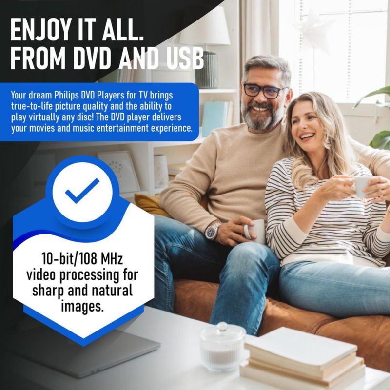 Reproductor DVD Philips 1080P con puerto HDMI