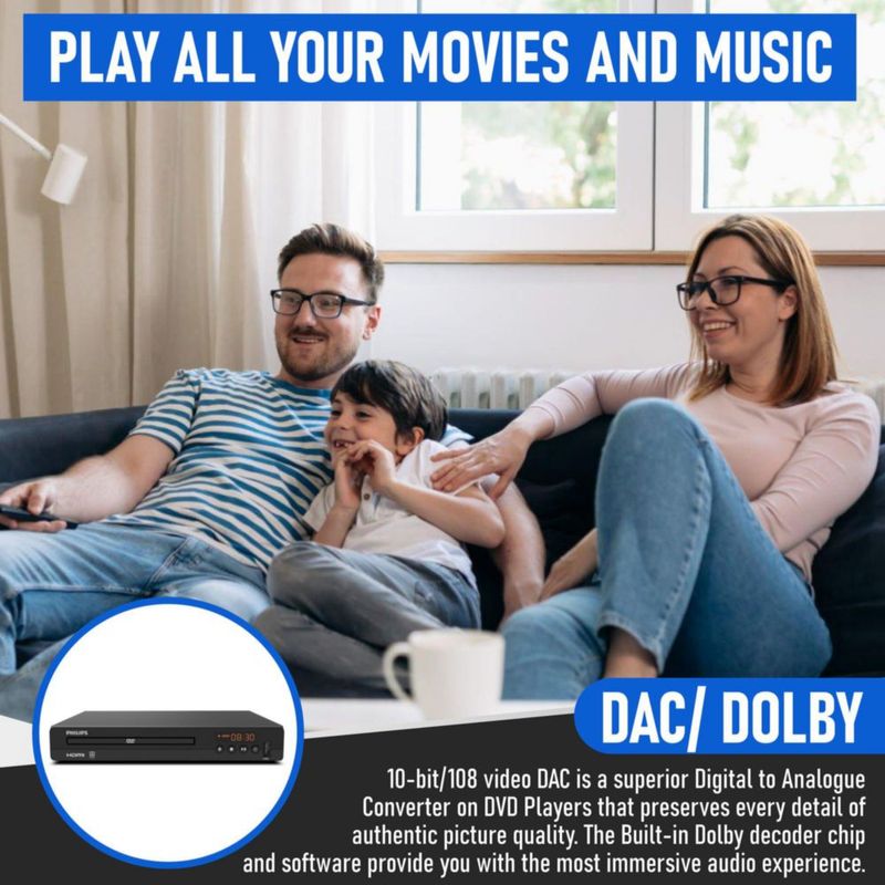 Reproductor DVD Philips 1080P con puerto HDMI